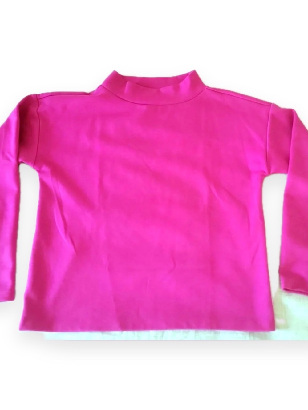 LOFT Outlet Womens XS Hot Pink Mock Neck Long Sleeve Top Basic
